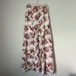 Women’s Full Length Slit Front Floral Skirt